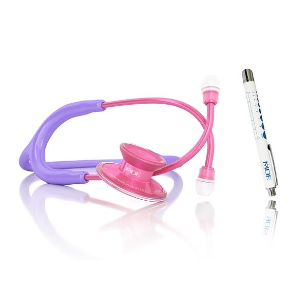 [Australia - AusPower] - MDF Instruments Acoustica Lightweight Stethoscope for Doctors, Nurses, Students + LUMiNiX Medical Professional Penlight 