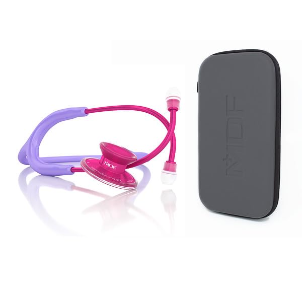 [Australia - AusPower] - MDF Instruments Acoustica Lightweight Stethoscope for Doctors, Nurses, Students + Hard Travel Carrying Case, Medium 