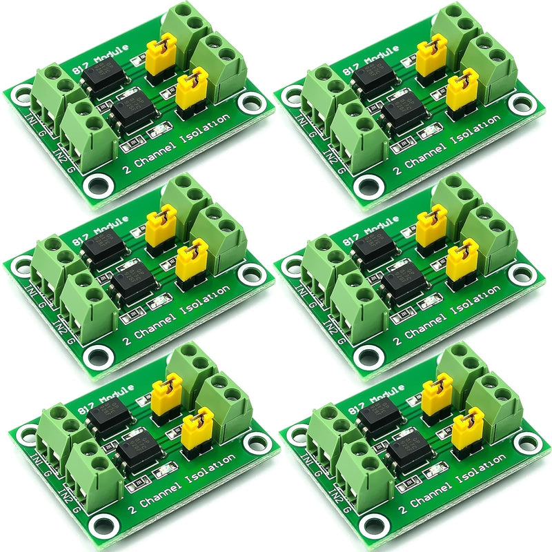 6pcs 817 Optocoupler 2-Way Voltage Insulation Board Voltage Control Switch Module, 3.6-30V Driver Photoelectric Insulated Module