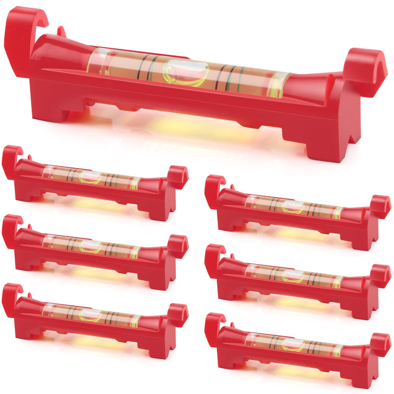 Pack of 7 String Spirit Levels 75 mm Red Spirit Level Cord Small Line Spirit Level Professional Line Guidance Scales for Masonry Gutter Work Plumbing Pipe Installation String spirit level