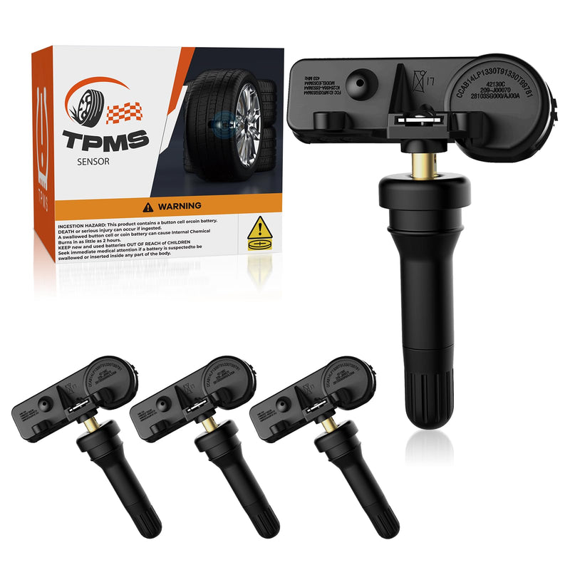[Australia - AusPower] - TPMS Sensor, 433 MHz Tire Pressure Sensors Fit for Chrysler 300 Challenger, Dodge Grand Caravan, Ram 1500 2500 3500 4500 5500, Jeep Compass Grand Cherokee Wrangler 56029398AB 4 pcs 4pcs 