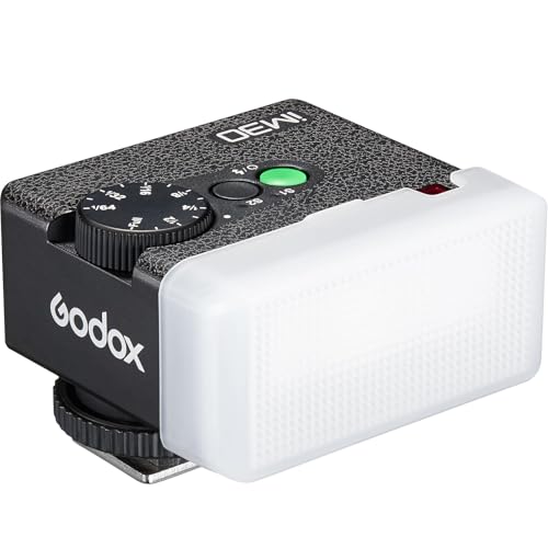 Godox iM30 Mini Flash with Diffuser for Canon, Nikon, Sony, Fuji, Olympus Single-Contact Hotshoe Cameras, Speedlite GN15, 7-Level Power Adjustment, 230 Flashes, S1/S2 Optical Slave Modes