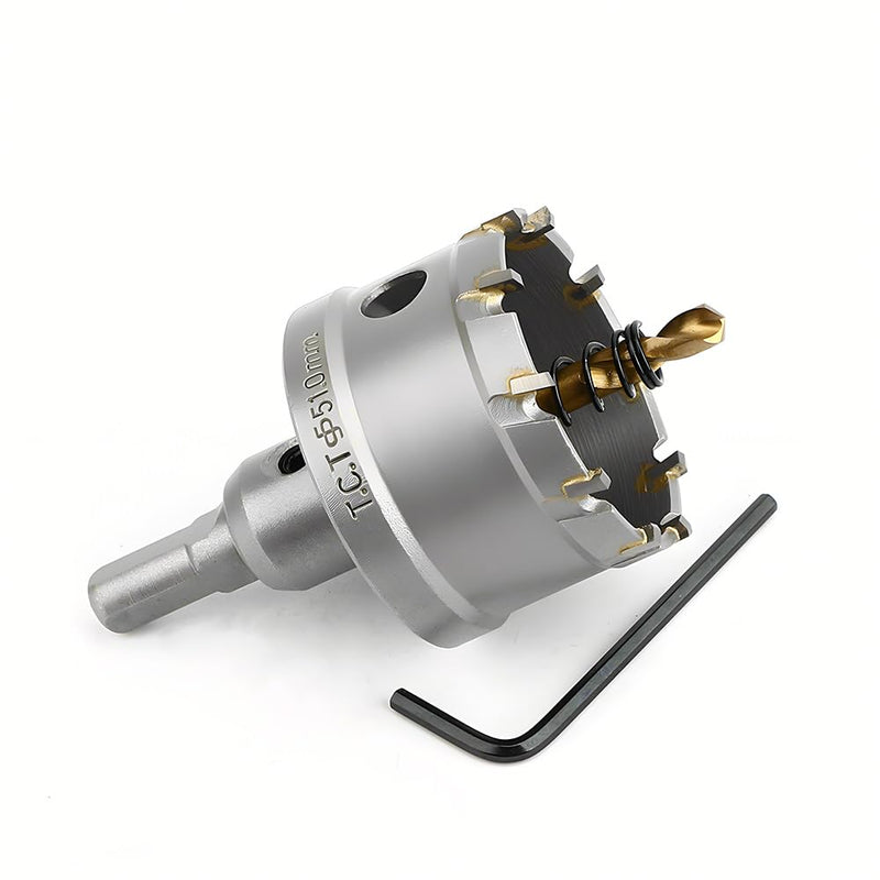 [Australia - AusPower] - 2''(51mm) TCT Hole Saw Kit,Tungsten Carbide Hole Saw Drill Bit with Titanium-Plated Pilot Drill bit for Hard Metal,Alloy,Aluminum,Stainless Steel,Plastic,Iron 2''(51mm) 
