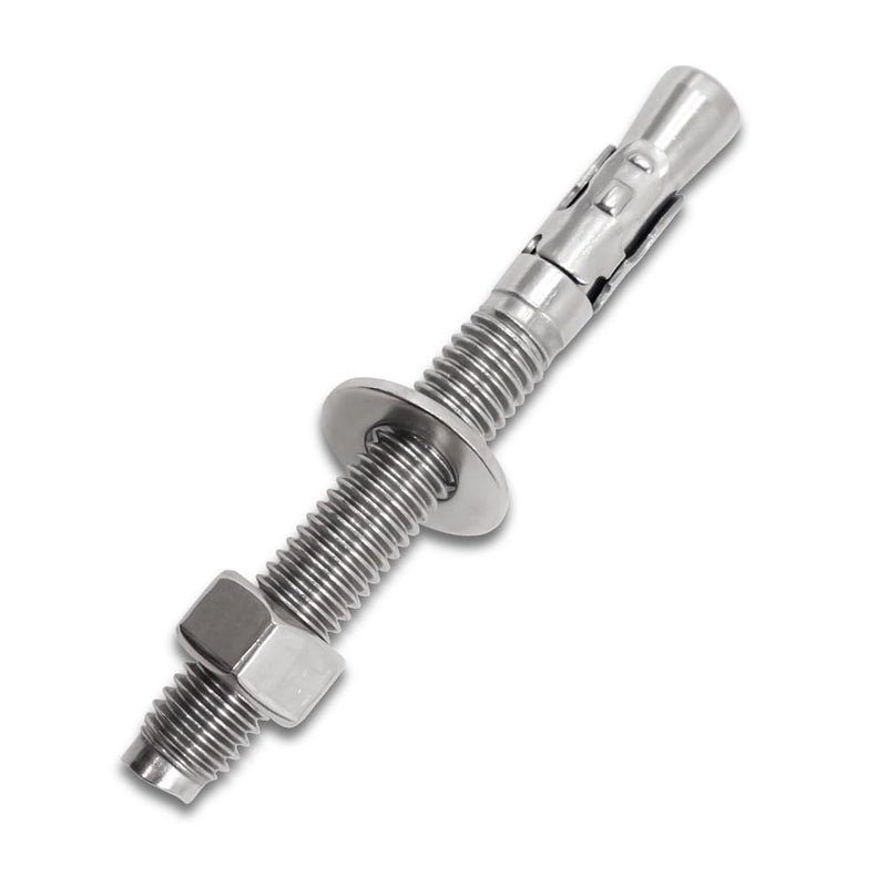1/2" x4-1/2 Wedge Anchor for Concrete, Heavy Duty Bolt Anchors | For High Strength Concrete Bricks/Blocks/Natural Stone, Stainless Steel Expansion Bolt Fastener, Long Lifespan, No Burr, 8PCS 1/2"x4-1/2"