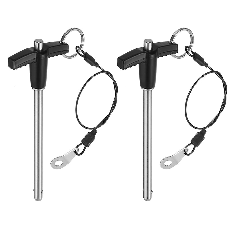[Australia - AusPower] - uxcell 2Pcs T Handle Lock Pins, 6mm x 70mm Usage Length Stainless Steel Push-Button Quick Release Pin 2 