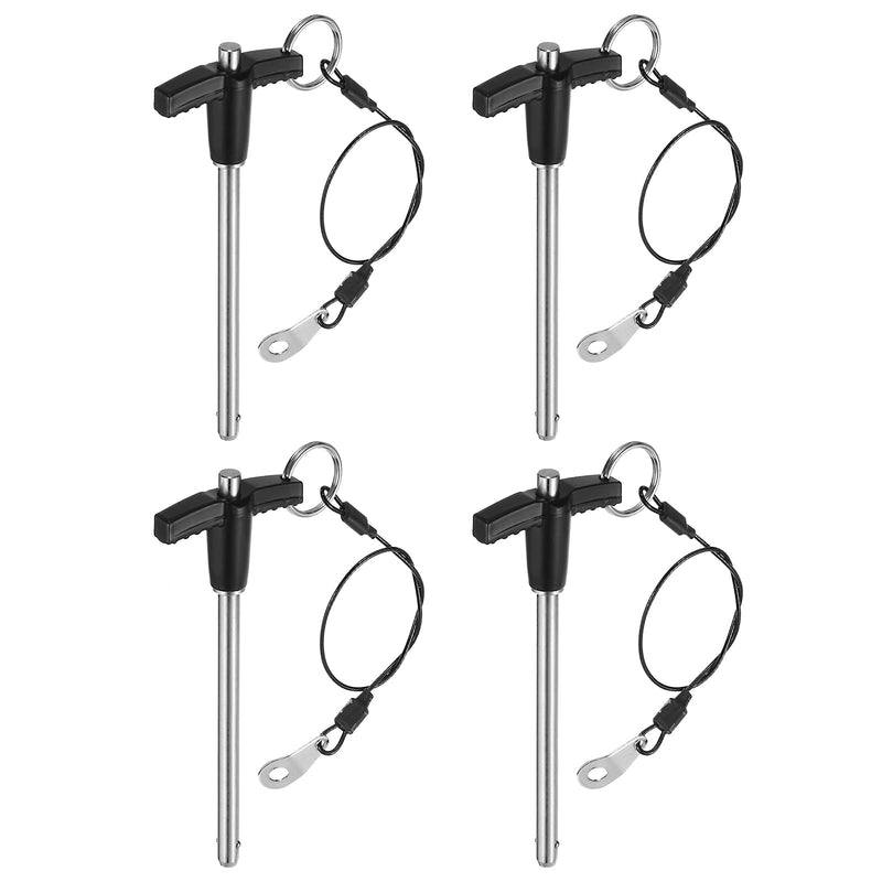 uxcell 4Pcs T Handle Lock Pins, 6mm x 70mm Usage Length Stainless Steel Push-Button Quick Release Pin 4