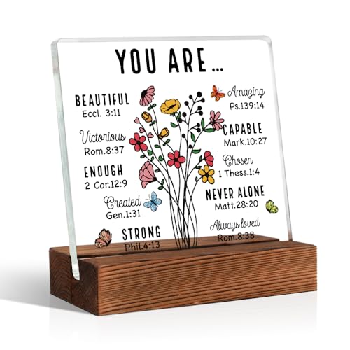 You Are Inspiration Bible Verse Acrylic Sign With Wooden Stand Multicolor 4