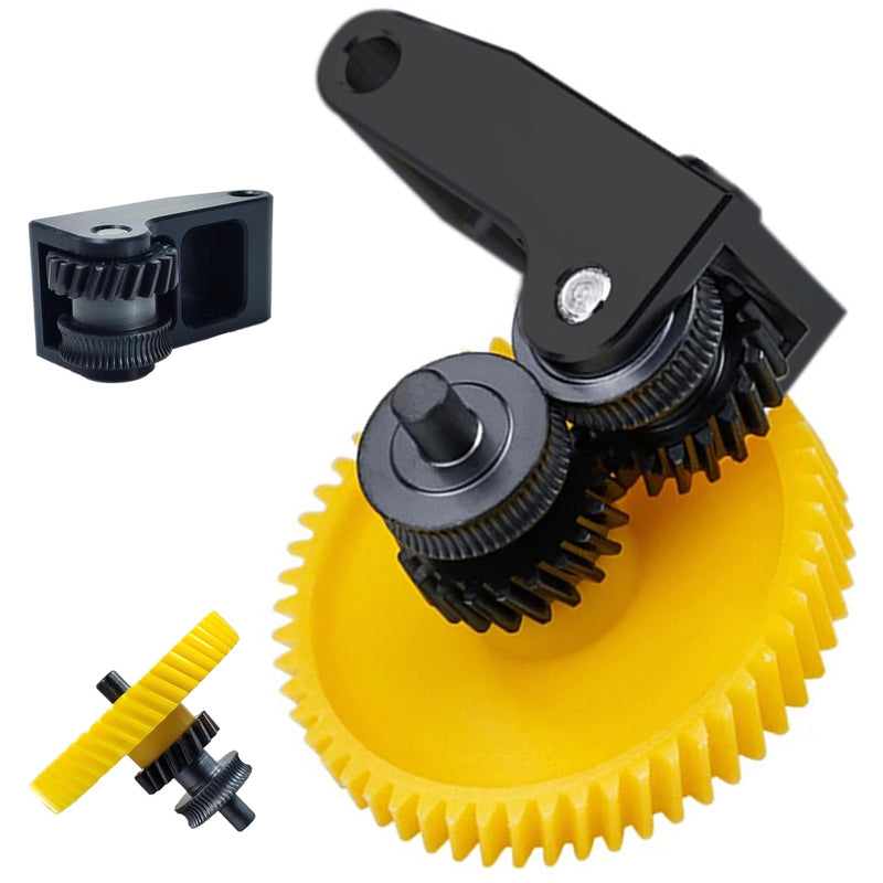 Upgrade P1/X1 Hardened Steel Extruder Helical Gear Accessories Kit, DLC Nano-Coated Hardened Steel Handle Assembly Drive Gear Extruder for Bambu Labs X1C/X1E Carbon P1P/P1S 3D Printers