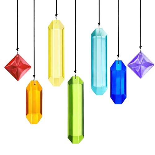 7Pieces Rainbow Prisms Crystals Suncatcher for Window Hanging Rainbow-1