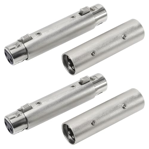 XLR Gender Changer - Pack of 4 Compatible with Microphones and Mixers