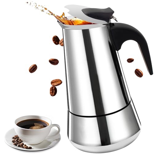 2 Cup Stainless Steel Moka Pot Stovetop Espresso Maker 2 Cup 100ml