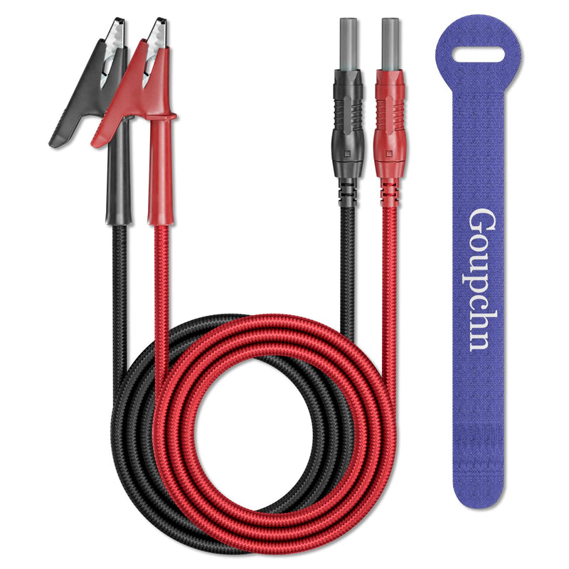 [Australia - AusPower] - Goupchn 4mm Safety Banana Plug to Alligator Clips Braided Test Leads Retractable Banana Plugs Crocodile Clamps Electrical Soft Flexible Test Cable Wire 3.3ft/1m Style D-Braided+Straps 