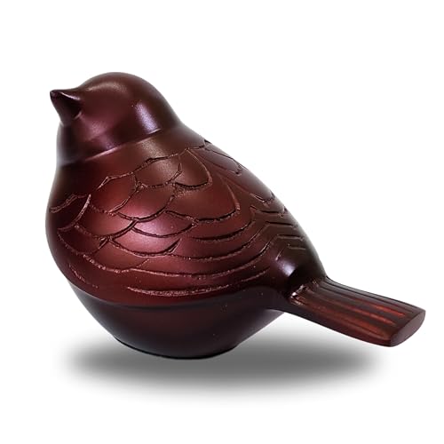 Bird Urn Small Keepsake Cremation Urn for Human or Pet Ashes, Premium Quality Memorial for Beloved Pets & Loved Ones, Durable Solid Design for Women (Red, Small, Solid) Red
