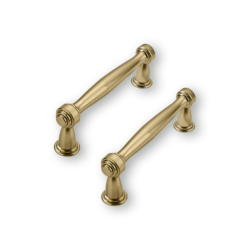 Solid Heavy-Duty 10 Pack 3 Inch Hole Center Brushed Brass Cabinet pulls is Suitable for Kitchens cabinets vanities Bathroom cabinets