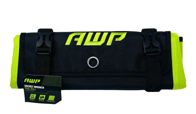 AWP Socket Wrench Tool Roll - Holds 22 Sockets, Fits 1/4'' or 3/8'' Drive, Water-Resistant Construction by AWPGEAR