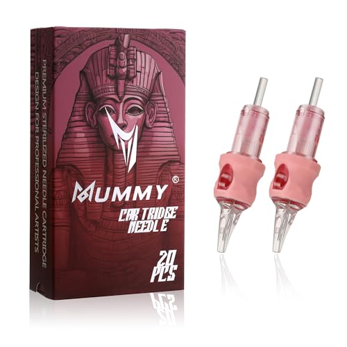 Mummy PN-1209RM Tattoo Cartridge Needles Assorted Disposable Curved Magnum #10 L-Taper Bugpin Pack of 20