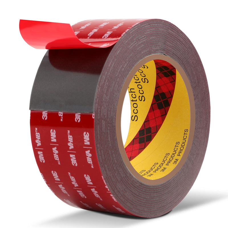 [Australia - AusPower] - Double Sided Tape Heavy Duty Mounting Tape 2" x 18Ft Made of 3M VHB 4611 Gray Strong Adhesive for Reliable Bonding Waterproof Foam Tape for Home Office Car Decorative Materials and Trims 1 