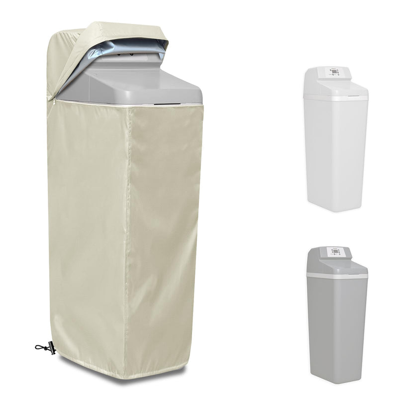 Water Softener Cover for WHES30E/WHES40E Grain Softener, Openable top Easy to use Removal-free installation for UV Dust protection of Water Softener Housings Outdoor or indoor (Beige) Beige