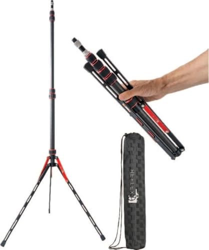 REFLEX CAMERA 88" Carbon Fiber Light Stand – Lightweight 7ft 3in Travel Lighting Tripod for Photography – Supports Flash, Softbox, LED & Camera – 1/4" to 3/8" Adapter, Adjustable, Portable