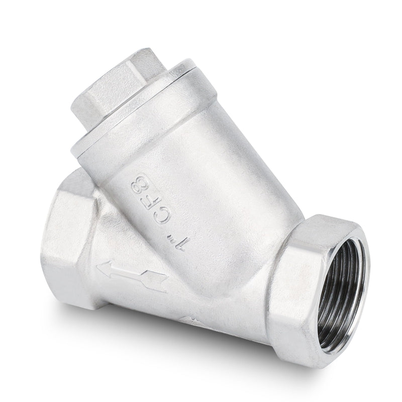 [Australia - AusPower] - Industrial Plumbing Y Strainers NPT Female 1", Heavy Duty 304 Stainless Steel Y-Strainer, Y-Shaped Filter Valve Connector with 80 Mesh Screen to Remove Excess Impurities for Water Oil Gas DN25 1"-NPT 