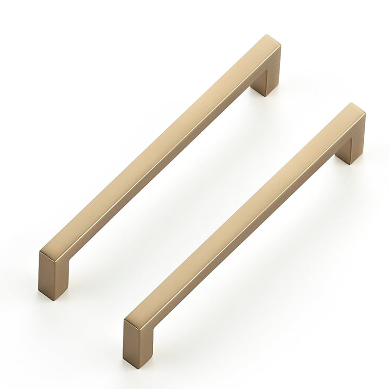 Ravinte 5 Pack Solid 5 Inch Center to Center Slim Square Bar Drawer Handles Kitchen Cabinet Handles Drawer Pulls Kitchen Cabinet Hardware Champagne Bronze Dresser Pulls