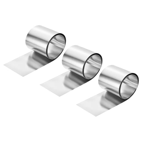 uxcell 3-piece pure nickel sheet, 0.05 x 100 x 1000 mm nickel plate strip for electroplating and DIY crafts