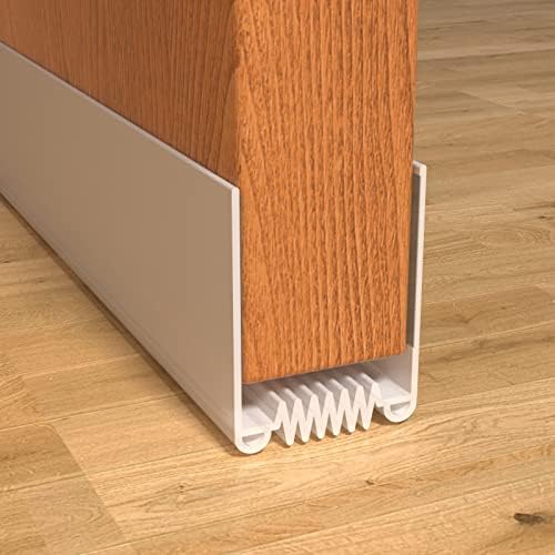 [Australia - AusPower] - Door Draft Stopper, 39” Length Cuttable Weather Stripping Door Seal, Strong Adhesive Door Sweep for Exterior and Interior Doors (1, White) 1 