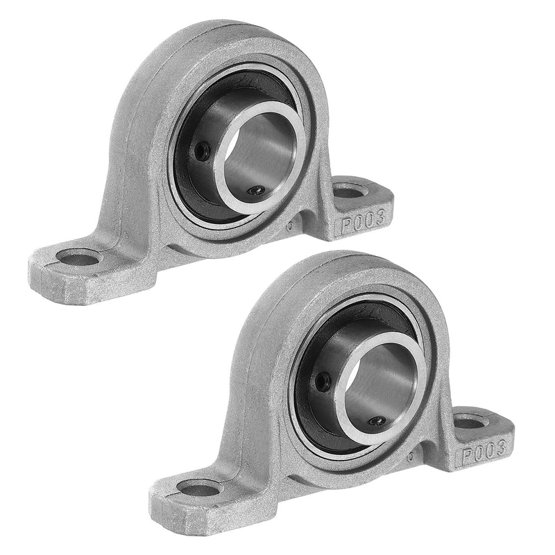[Australia - AusPower] - PATIKIL Pillow Block Bearing 5/8" / 17mm Bore, 2 Pcs Vertical Zinc Alloy Steel Mounted Flange Pillow Block Self Alignment Insert Bearings Bore Ball Housing for Machinery Power Agriculture 5/8" 