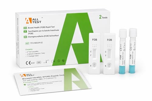 2 Tests for Occult Blood in the Stool Home Test Chair Examination Blood in Stool Self Test Kit for Colon Cancer Prevention FOB Test Quick Test