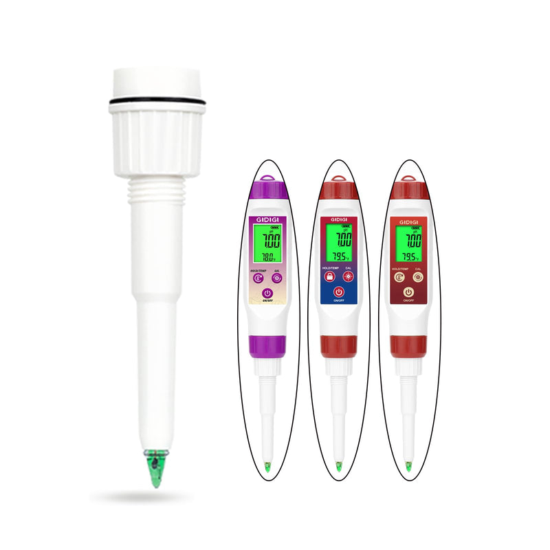 [Australia - AusPower] - Food pH Meter Replacement Probe 2 in 1 pH Temperature Tester Spear Tip pH Sensor Easily Penetrate Solid and Semi-Solid Samples, Also Suitable for Water 