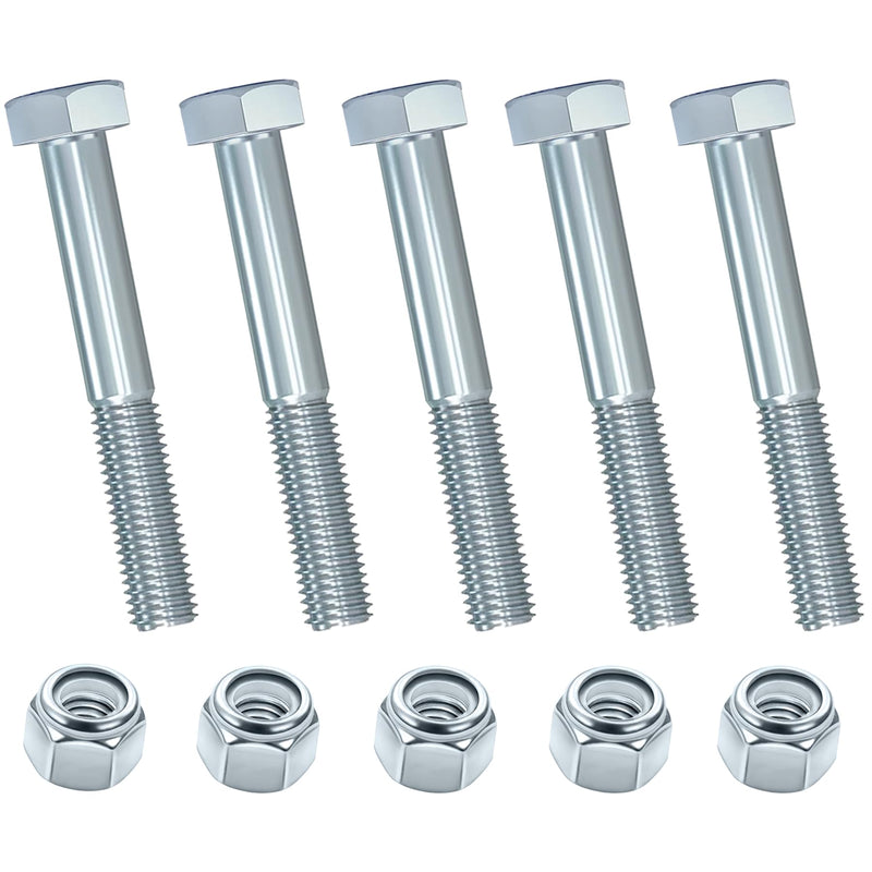[Australia - AusPower] - 5 Sets Shear Bolts 1/2" x 3-1/2" Grade 2 Shear Bolt with Nylock Nuts for Rotary Cutters Snowblower Shear Bolt Snow Throwers 