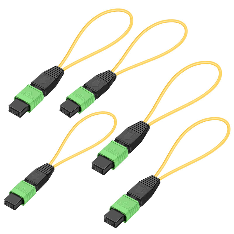 [Australia - AusPower] - 5-Pack MPO/APC Fiber Optic Loopback Tester Cable,Singlemode -G657A1 MPO/12 Core Female, Fiber Optic Loopback Plug Adapter, for Testing Applications 5-pack Singlemode MPO12 Core 