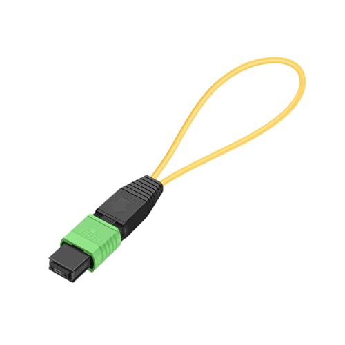Buacoz MPO/APC singlemode fiber optic loopback tester cable, 12-core female MPO adapter plug
