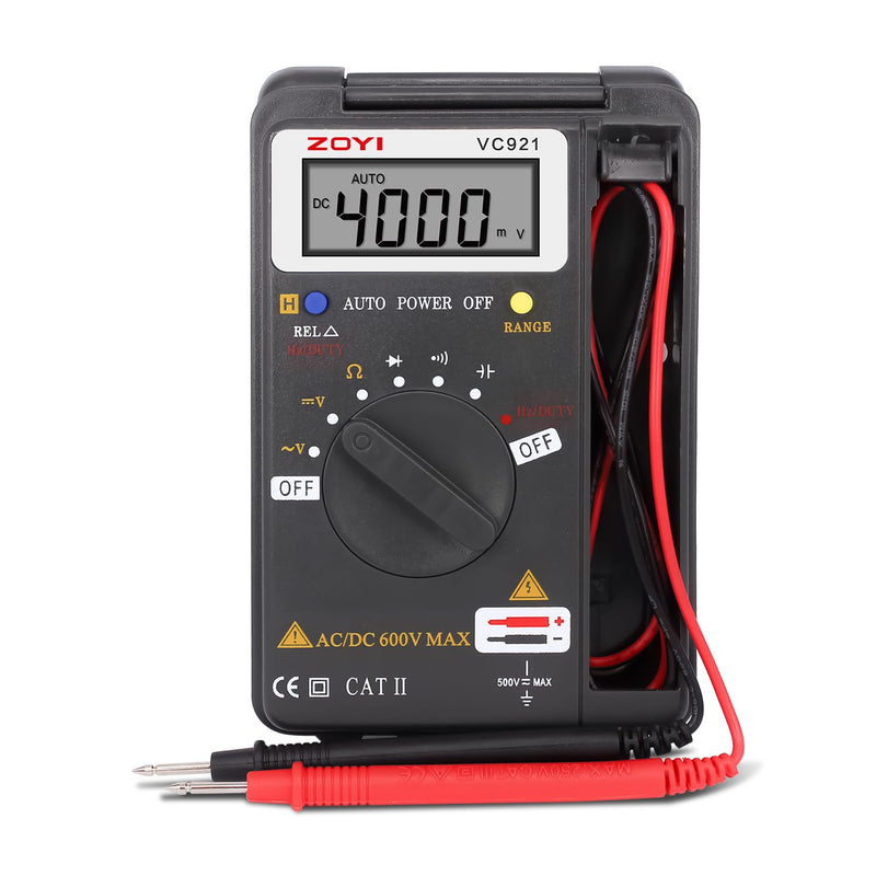[Australia - AusPower] - ZOYI 921 Digital Multimeter Card Tester with Auto-ranging 4000 Count, AC/DC Voltage, Frequency, Resistance, and Continuity for Beginners 