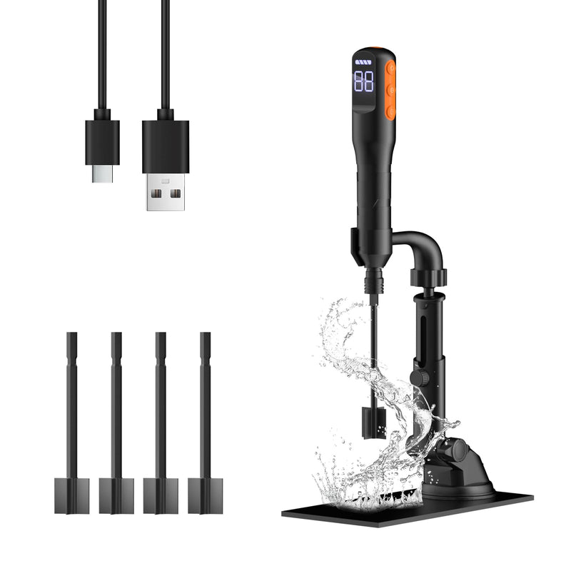 Rechargeable Resin Mixer with Stand | 3 Speeds Control | Timed Stop Function | 4 Electric Stirrer Paddles for Epoxy Resin, Silicone, Paint Mixing, Soap Making, Resin Tools, DIY Crafts (Black) Black