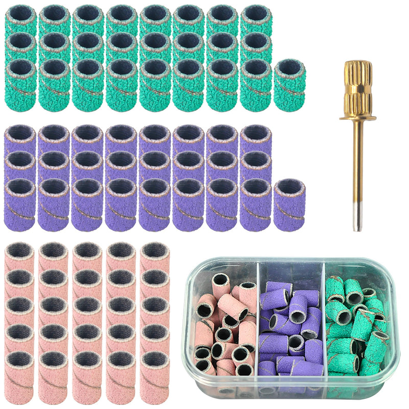 [Australia - AusPower] - AM ARROWMAX 75Pcs Sanding Drums Kit, 80 120 180 Grit Sanding Bands Mini Drum Sander Sleeves with 3/32-Inch Shank Drum Sanding Mandrels for Rotary Tools 
