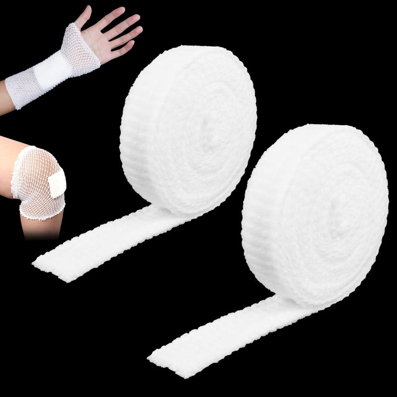 [Australia - AusPower] - 2 Rolls Tubular Bandage, 1 Inch Elastic Net Bandages, Wound Dressing Elastic Mesh Net, Tubular Gauze for Arm Wounds Without The Use of Adhesive Tape 
