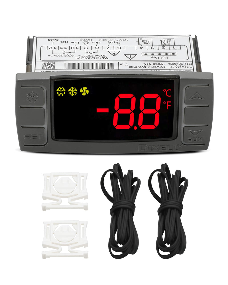 [Australia - AusPower] - W0302186 Controller Replace for Dixell XR03CX-4N0F1 Temperature Controller, Fit for 120V Commercial Refrigerators/Freezer, with Temperature Sensor Probes & Clasp 