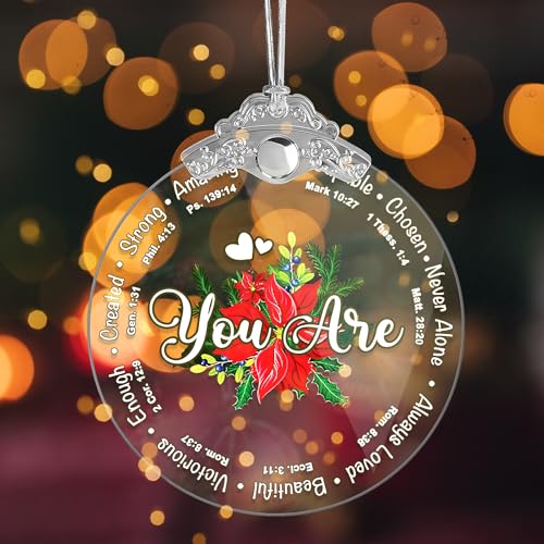 Acrylic Christian for Women, You are Bible Verse Keepsake, Inspirational Faith-Based Decor, Christian Gift Idea, White Elephant Ornament Friend You Are