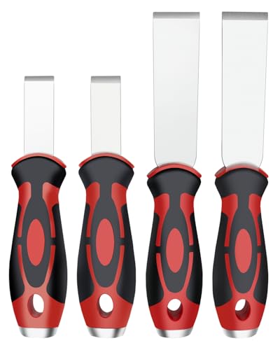 ROTATION 4-piece extra thick paint scraper and putty knife set with hammer end handles