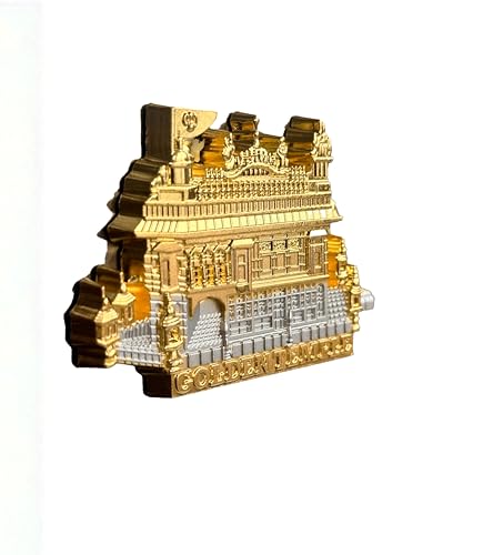 Golden Temple Fridge Magnet Gold Plated Sikh Temple Photo Magnet for Refrigerator Sri Harmandir Sahib Photo for Fridge Punjab India Souvenir Amritsar GT Photo