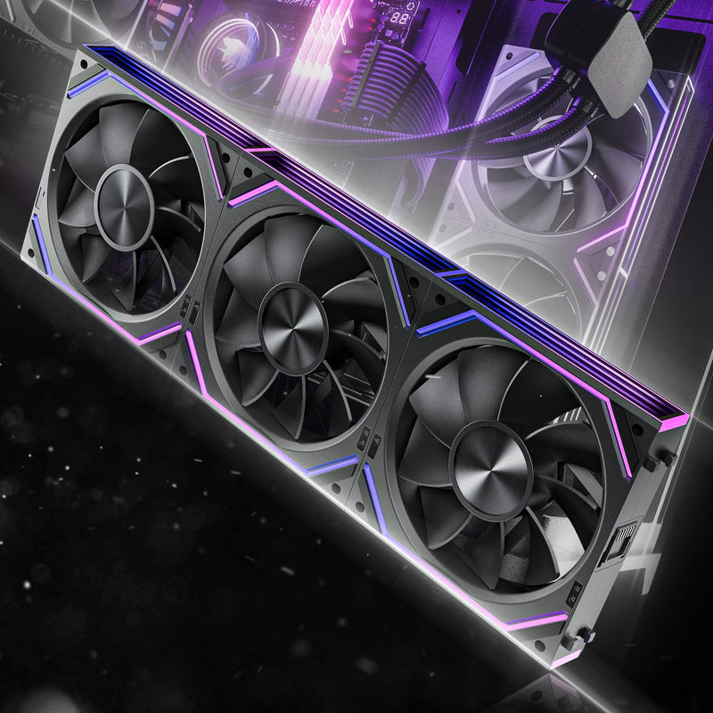 AsiaHorse Dawn RGB PC Fan 120 mm Reverse Case Fan Pack of 3 ARGB Daisy Chain PC Fan [Infinity Mirror] [HDB] 71 CFM/1850 RPM/2.6 MMH2O 4 Pin PWN & 5V 3-Pin ARGB for Asus Aura ASRock GIGABYTE MSI black 3 x 120MM-Reverse