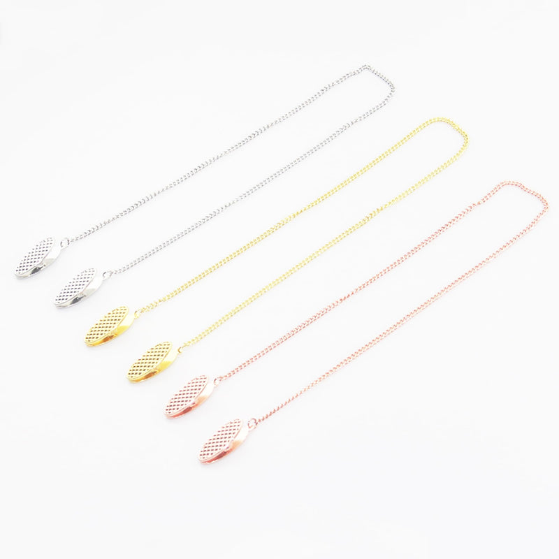 [Australia - AusPower] - 3 PCS Dental Bib Clips,Adjustable Lightweight and Portable Metal Dentist Bibs Clips Napkin Bib Holder Bib Clips Neck Chain for Runners Dentists Youth Adult Seniors and Elderly,GoldRoseSilver,LXLVOUEG Gold+Rose+Silver StainlessSteel-3Pcs 