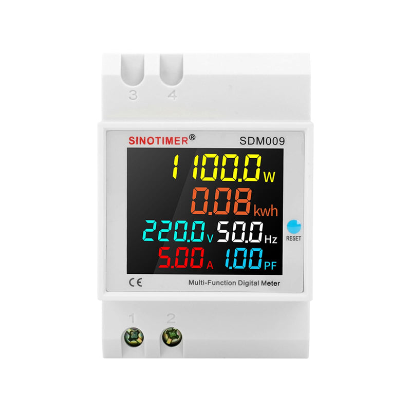 [Australia - AusPower] - 6IN1 Single Phase Energy Meter Din Rail Electricity Usage Monitor AC 40-300V 100A Voltmeter Ammeter Watt Kwh Frequency Power Meter Built-in CT 110V 