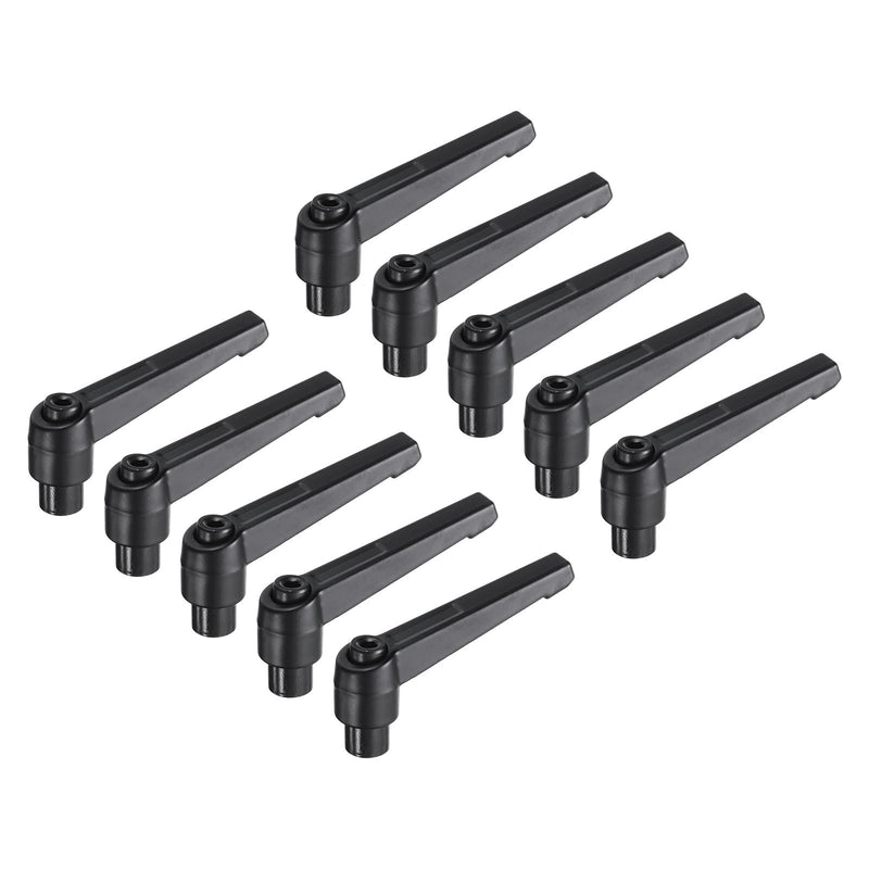 [Australia - AusPower] - uxcell 10pcs Clamping Lever Adjustable Handles M8 Metric Female Thread Level Handle Hand Knobs Quick Release Black for Lathe Machinery 