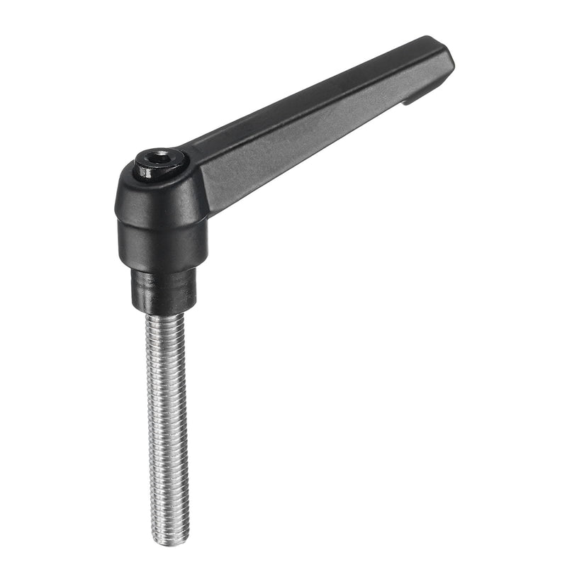 [Australia - AusPower] - uxcell Adjustable Clamping Lever Handle M8 x 50mm Metric 304 Stainless Steel Male Threaded Stud Hand Knobs Push Button Ratchet Rotating Screw Handles Bolts with Locking Lever Black 