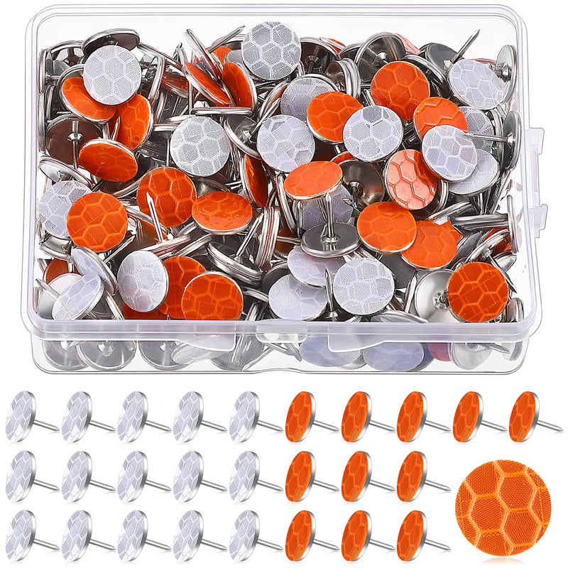 [Australia - AusPower] - Reflective Tacks Trail Marking Tacks Glow Reflective Mark Trail Markers Thumb Nails for Hunting Hiking Camping Tree Stand(Sliver Orange,200) 200 Sliver Orange 