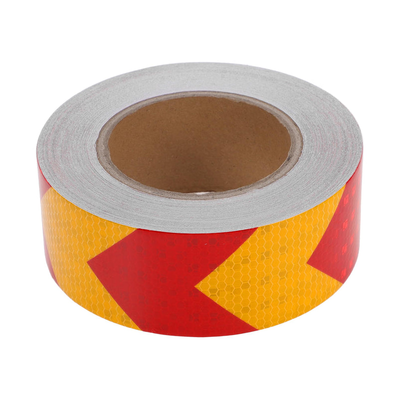 1 Pcs Safety Warning Reflective Tape Increased Visibility Reflective Strips 82.02ftx1.97" Red,Yellow PVC