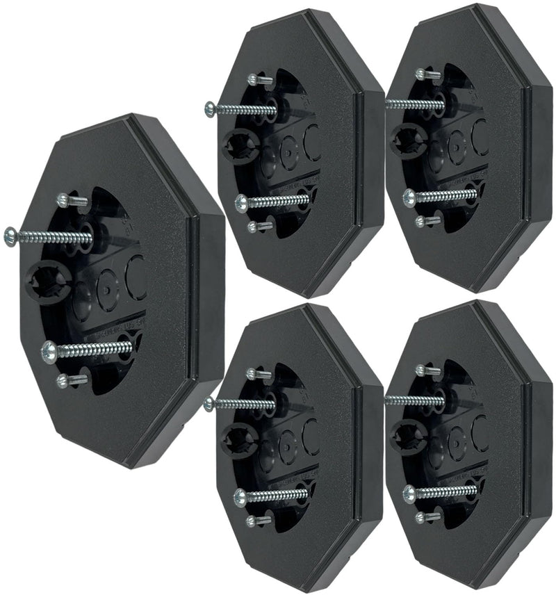 iMBAPrice 8161-BK-5 Black Siding Mounting Kit, 5 Pack | Mounting Block with Built-in Electrical Box, For Flat Surfaces, Vertical Outdoor Light Fixture Mount (Black) Flat Surfaces Vertical Siding LAP