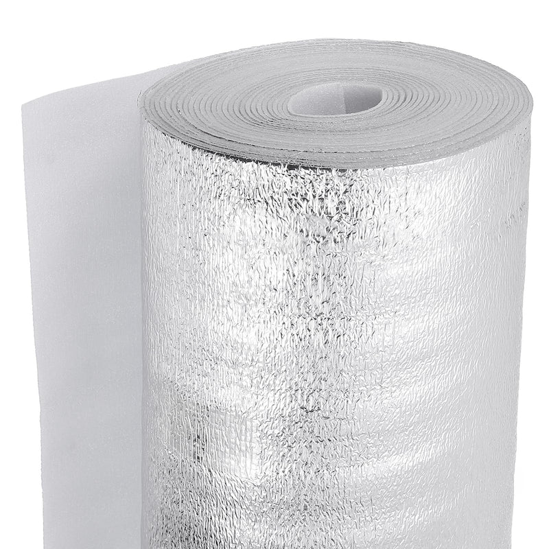 PATIKIL Reflective Insulation Foam Core Radiant Barrier 16" x 60" Double Side Foil Cold and Heat Shield Thermal Insulation for Ceilings,Walls,Window,Steel Buildings,Roofing 16" x 60"